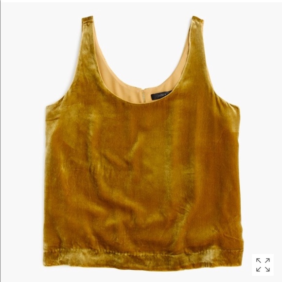 J. Crew Tops - NWT J.crew boxy gold velvet tank. Petite small.